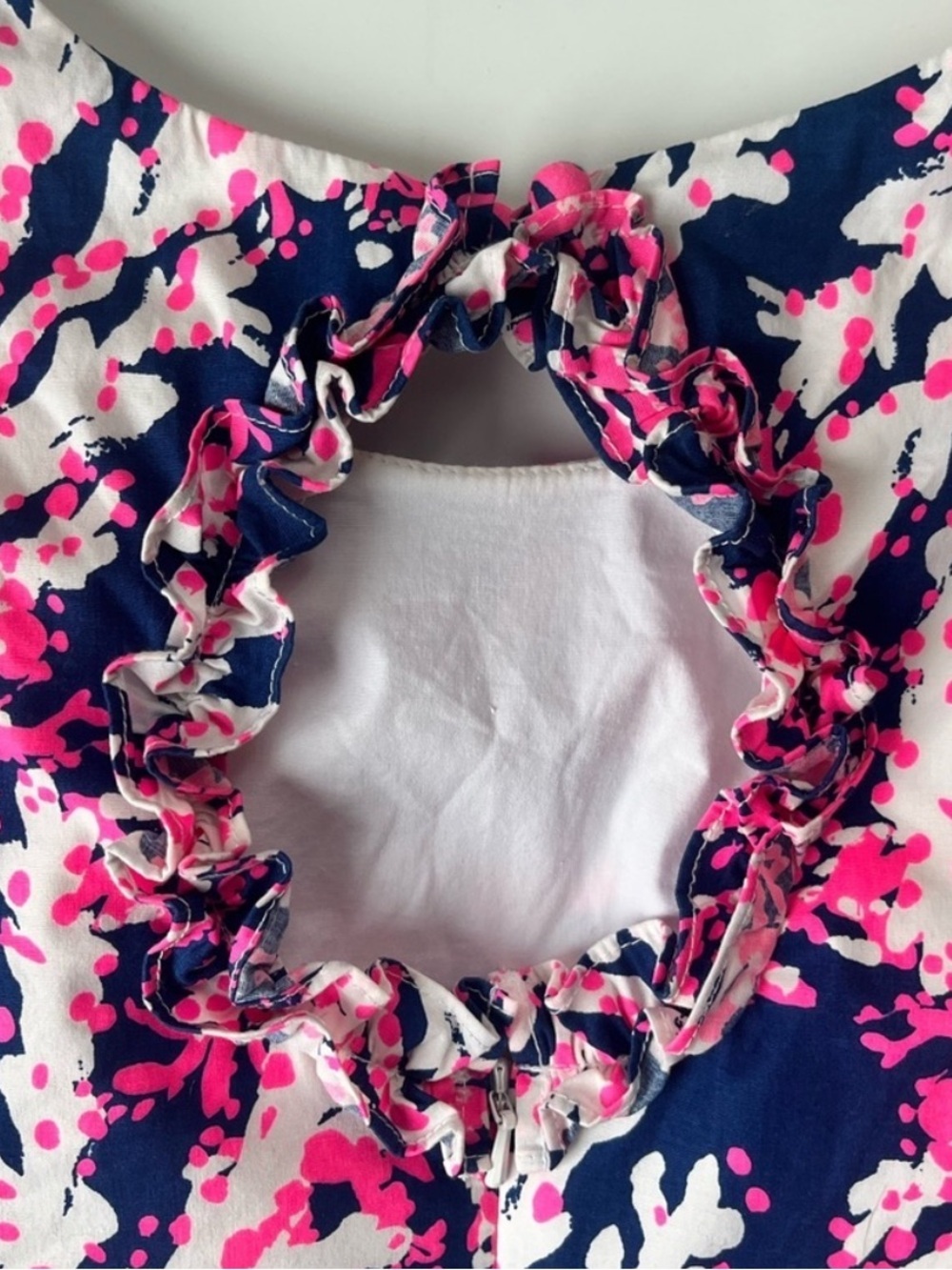 Lilly Pulitzer Fiesta Stretch Dress Beyond the Sea Print Ruffle Sleeve Pink - Picture 8 of 12
